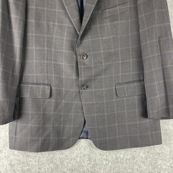Jos A Bank Reserve Wool Blazer Sport Coat Mens 44R Plaid Tailored Fit Super 130s - Picture 3 of 16